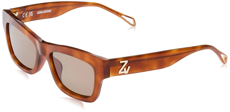 Zadig&Voltaire DE Sunglasses, Shiny Light Havana, 53/18/140 for Women, Shiny Light Havana, 53/18/140
