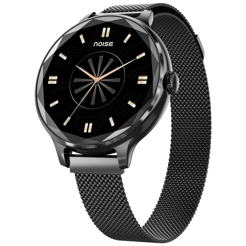 Noise Diva Smartwach for Women with AI Voice Assistant, 100+ Watchfaces, Sleep Tracker, Female Cycle Tracking, BT Calling, AMOLED Display, Water & Dust Resistant, 1 Year Warranty (Black link) - Image 1