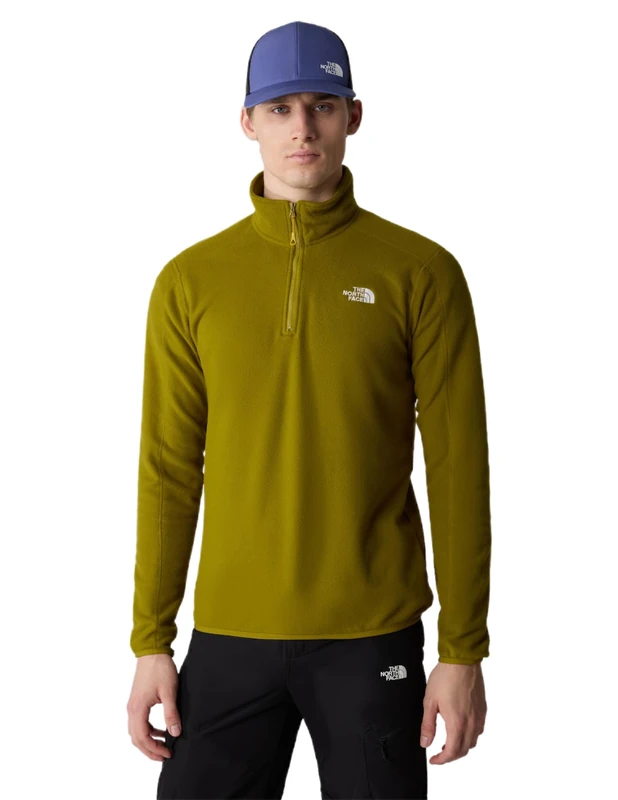 The North Face - Men's Resolve Quarter-Zip Fleece - Quarter-Zip Jumper for Men - Eco-Friendly Outdoor Winter Hiking Jacket - Sulphur Moss, S