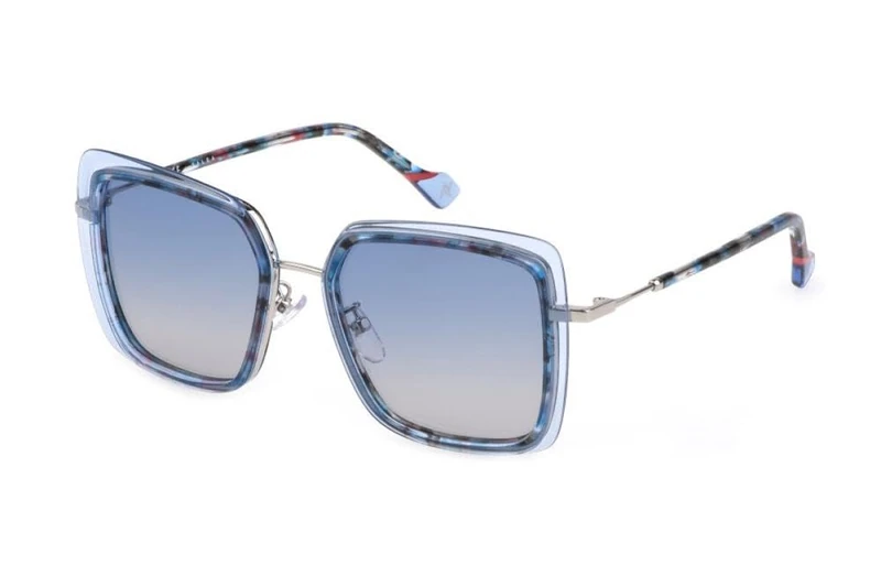 Yalea Women's Gafas De Sol Sunglasses, Total Shiny Palladium, 53/18/135