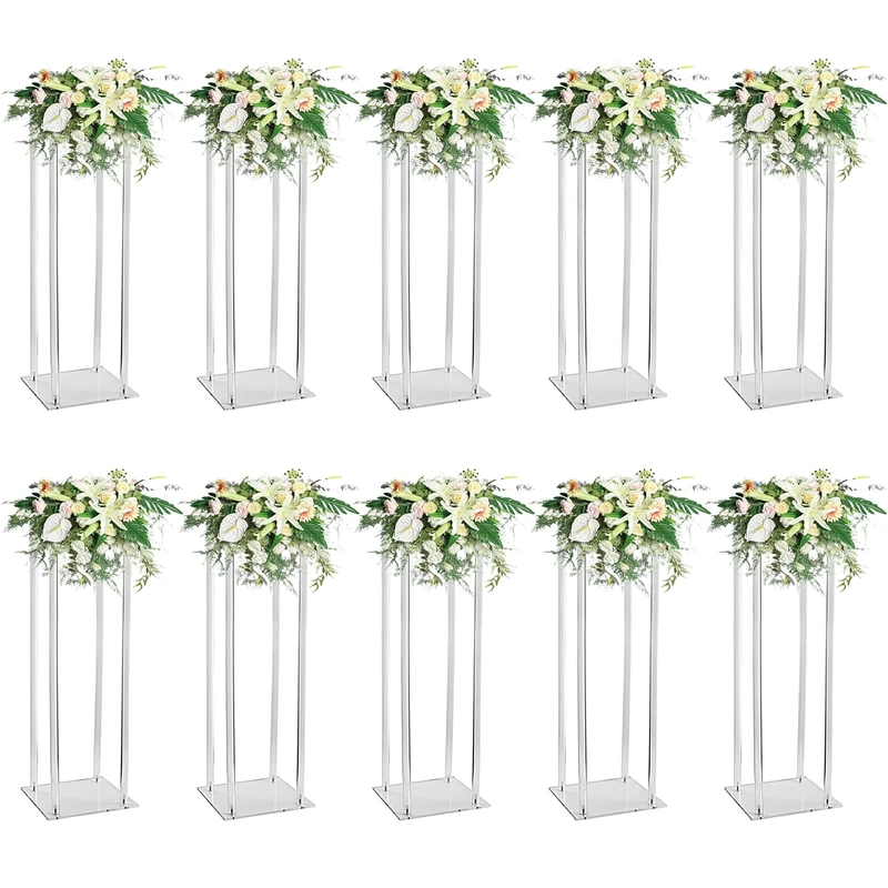 10 PCs Acrylic Clear Vases for Wedding Centerpieces 31.5in Tall,Acrylic Flower Vases