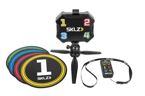 SKLZ Reactive Agility Coach, Enhance Reaction Time, Improve Athletic Intelligence™, Portable Training Tool - Four Illuminated Numbers, Adjustable Speed Settings, Ideal for Indoor and Outdoor Use