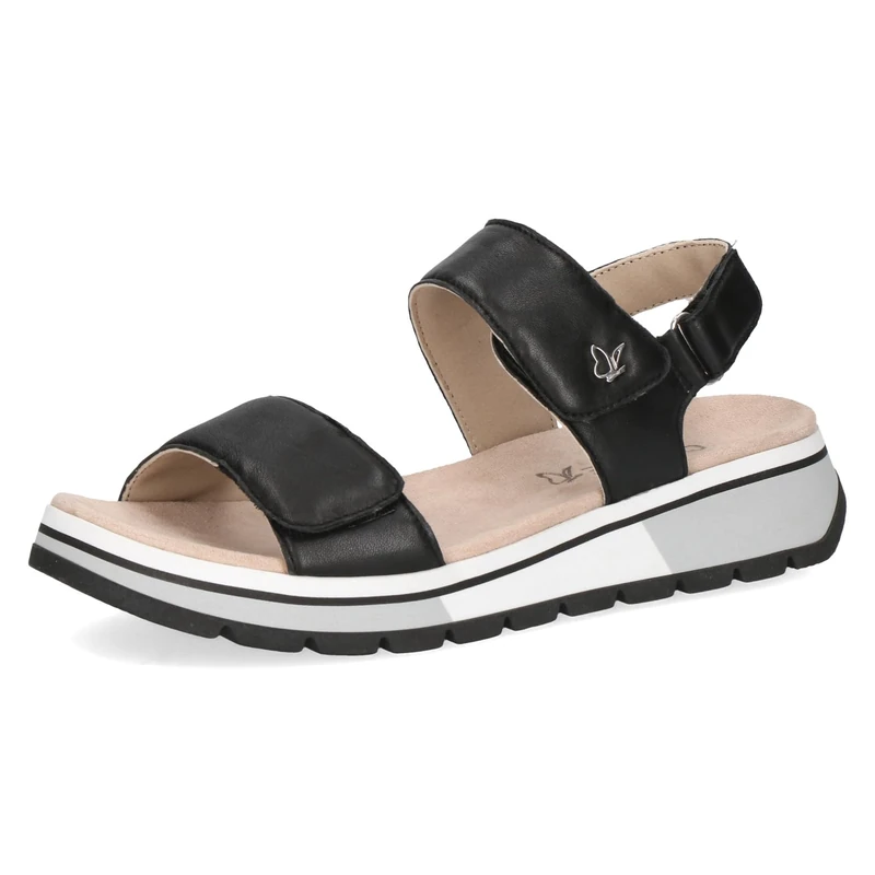 CAPRICE Women's 9-28705-42 Flat Sandals, Black Soft nap, 7 UK