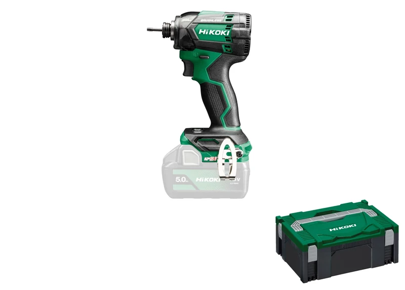 HIKOKI Akku Schlagschrauber WH18DCW2Z, 1/4" Werkzeugaufnahme (18V, Max. Festdrehmoment 210 Nm, Bolzen und Muttern M5-M16, Brushless, Zubehör Koffer, ohne Akku und Ladegerät)