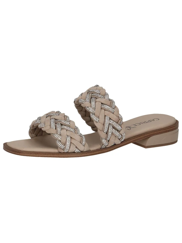 CAPRICE Women's mules glitter Elegant, Brown (Taupe Suede), 6.5 UK