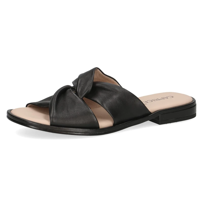 CAPRICE Women's leather mules Comfortable, Black (Black Nappa), 6.5 UK