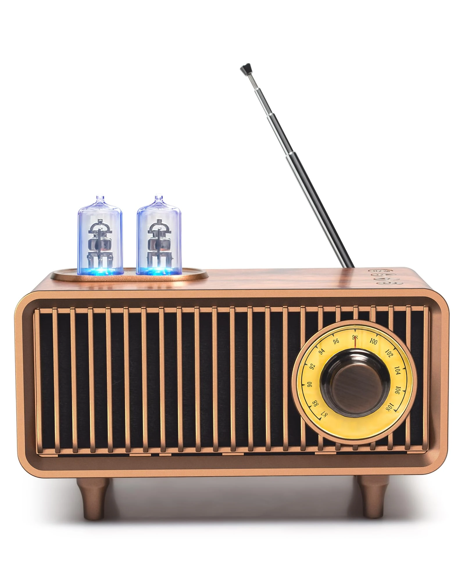 COLSUR Retro Radio, Portable Bluetooth Speaker with FM Vintage Radio, Small Radios Mains and 1500mAh Battery, Support TF Card/AUX/USB, MP3 Player, 5W Speaker, Bluetooth 5.3
