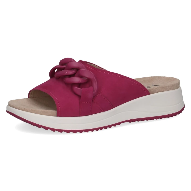 CAPRICE Women's Leather Mules Comfortable, Purple (Fuchsia Suede), 6 UK