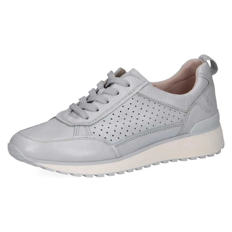CAPRICE Women's Low-top Leather Sneakers with Laces, Blue (Lt.Blu.Per.Dee), 4 UK
