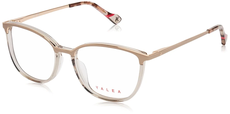 Yalea Women's Eyewear, Shiny Rose Gold W/Beige Parts, 54/17/135