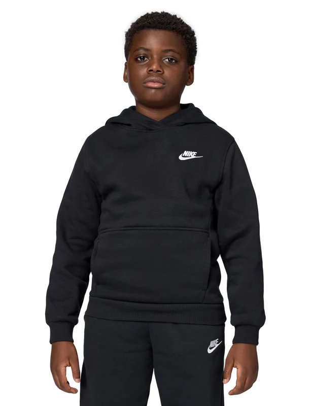 NIKE FD3000-010 K NSW CLUB FLC HDY LBR Sweatshirt Unisex BLACK/WHITE Size S