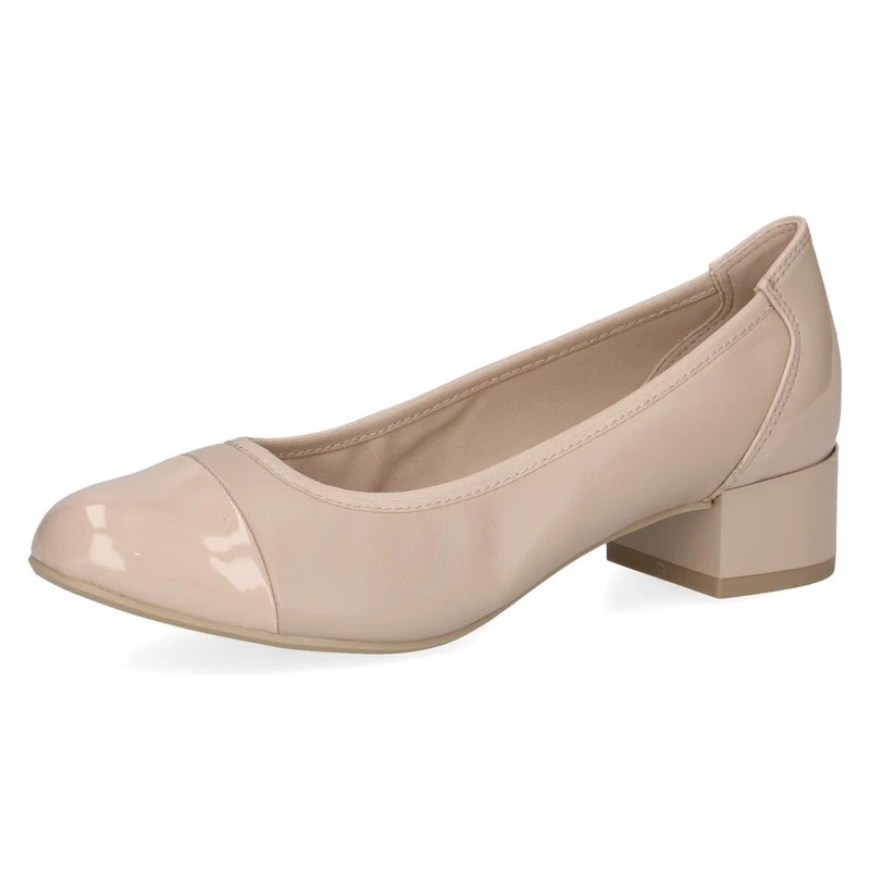 CAPRICE Comfort Women Pumps Low Heel Elegant, Beige (Beige Nappa), 3.5 UK