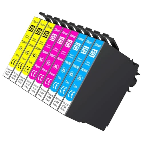 Tinnee 9-Pack 29XL Ink Cartridges Replacement for Epson 29XL Epson 29 Ink Cartridges Compatible with Expression Home XP-342 XP-335 XP-235 XP-442 XP-352 XP-247 XP-255 XP-332 XP-345 XP-432 XP-435