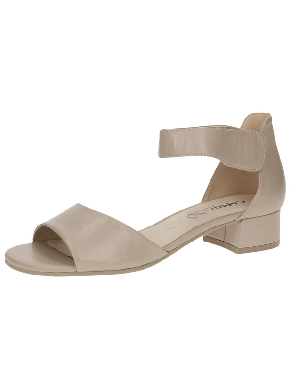 CAPRICE Women Sandals with Heel Leather Straps, Beige (Beige Nappa), 8 UK