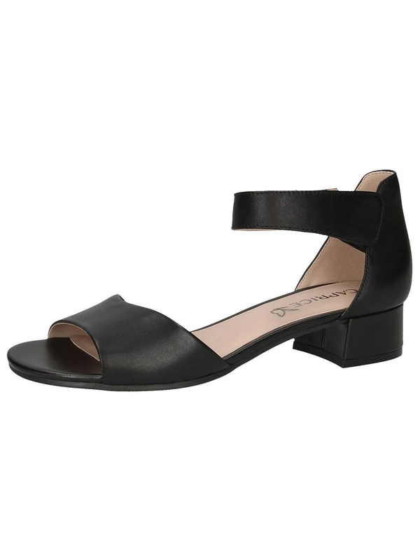 CAPRICE Women Sandals with Heel Leather Straps, Black (Black Nappa), 6.5 UK