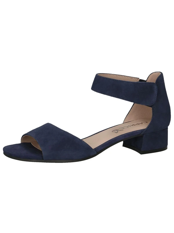 CAPRICE Women Sandals with Heel Leather Straps, Blue (Ocean Suede), 5 UK