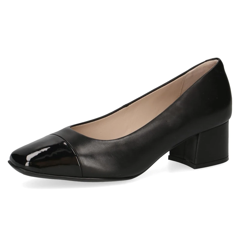 CAPRICE Women Pumps Low Heel Elegant, Black (Black Comb), 7.5 UK