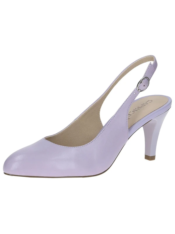 CAPRICE Women Slingback Pumps Leather Elegant, Purple (Lavender Nappa), 5.5 UK