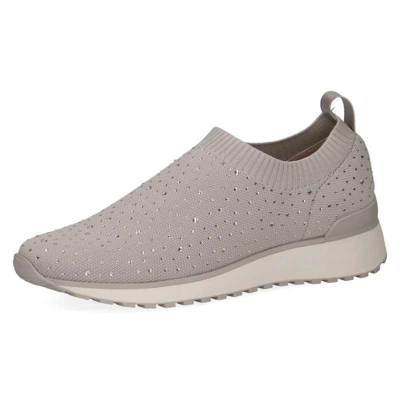 CAPRICE Women's Slip-on Sneakers Without Laces for Slipping on, Gray (Lt Grey Knit), 6.5 UK