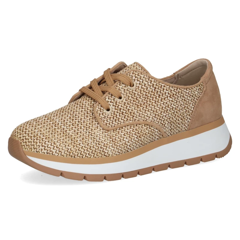 CAPRICE Women's Flat Breathable Sporty Sneakers, Beige (Beige Comb), 6 UK