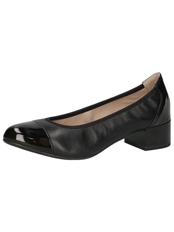 CAPRICE Comfort Women Pumps Low Heel Elegant, Black (Black Nappa), 5 UK