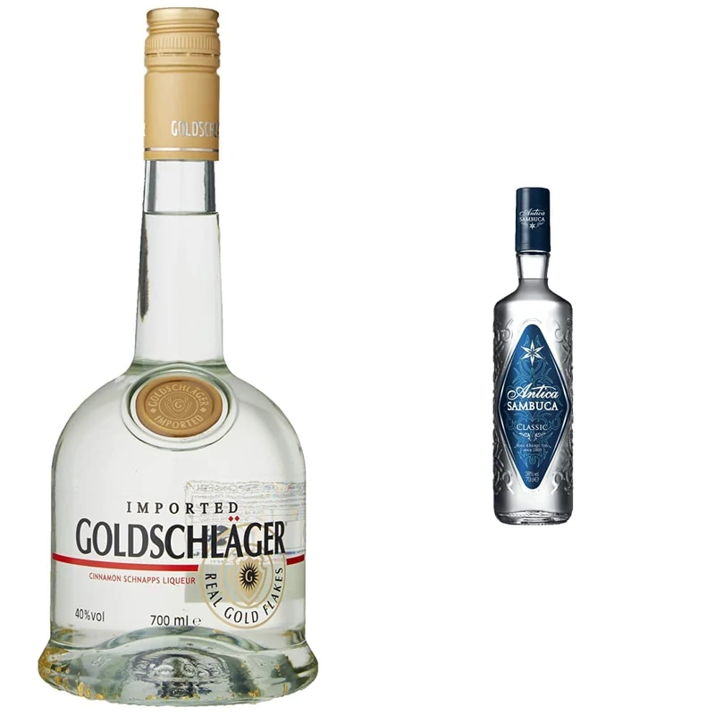 Goldschlager Cinnamon Schnapps Liqueur, 70 cl & Antica Classic Sambuca, 70cl