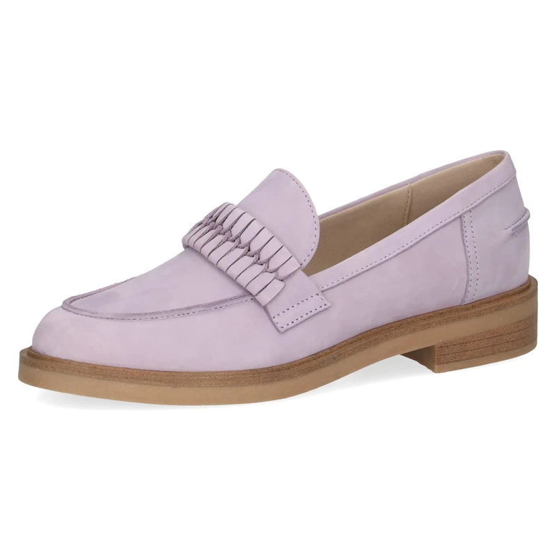 CAPRICE Women's Leather Loafers with Block Heel, Purple (Lavender Nubuc), 6 UK