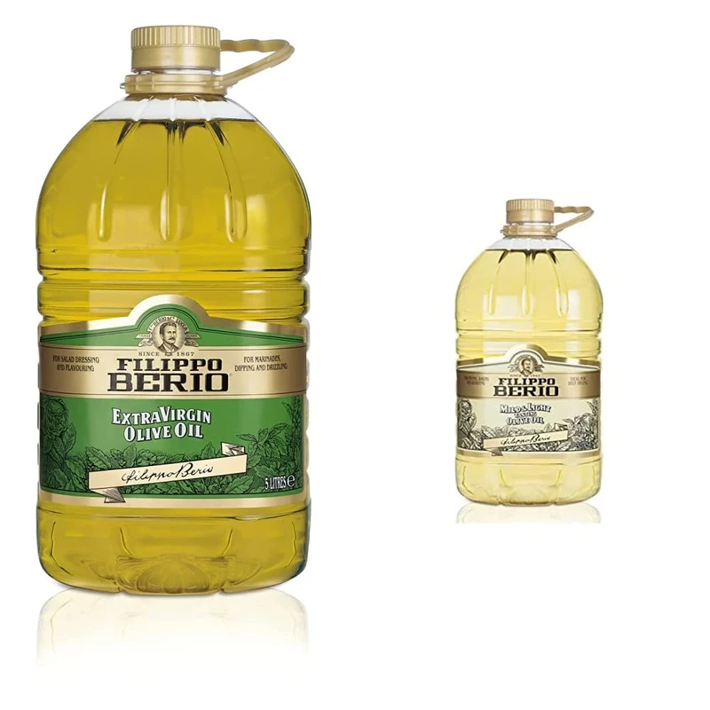 FILIPPO BERIO Extra Virgin Olive Oil, Cooking Oil & Salad Dressing, Bulk bottle, 5Ltr & Mild & Light Olive Oil, 5Ltr