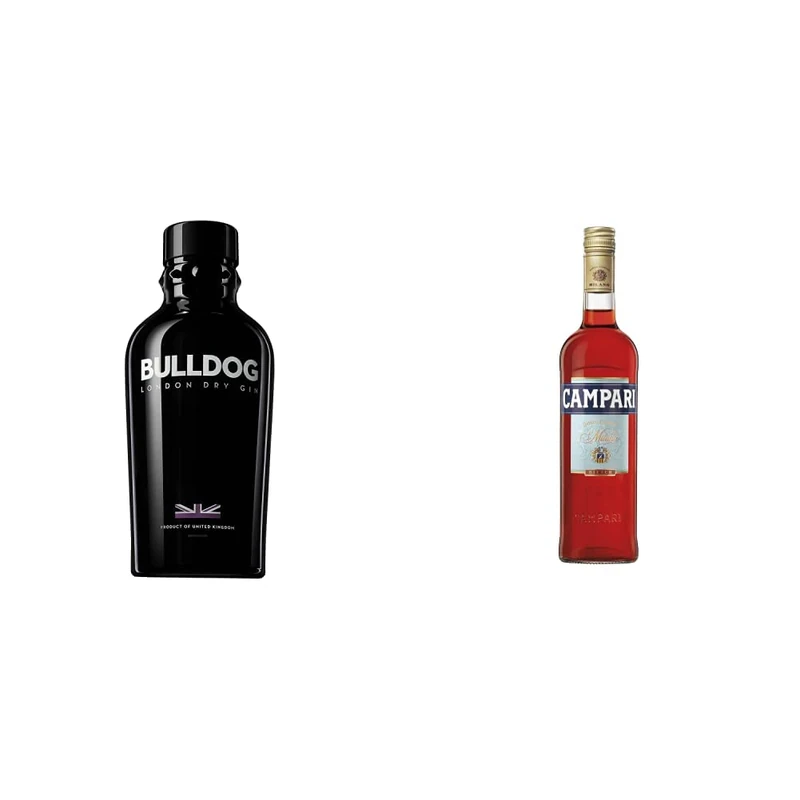 BULLDOG Gin London Dry Gin 70 cl, 40% ABV & Campari 25% ABV Bitter, 70cl - The heart of the Negroni