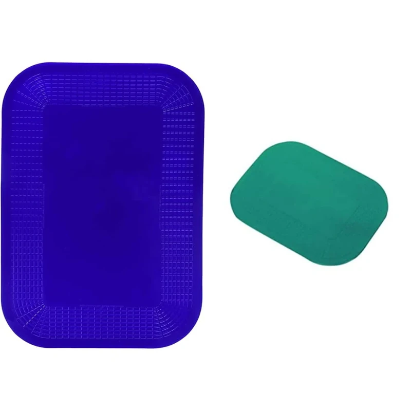 Dycem Non Slip Rectangular Pad, Grip Assistance, Stop Cutlery, Cups and Objects from Rolling or Sliding & Non Slip Rectangular Pad 25 x 18 cm, Green, Precut Adhering Pad, Grip Assistance