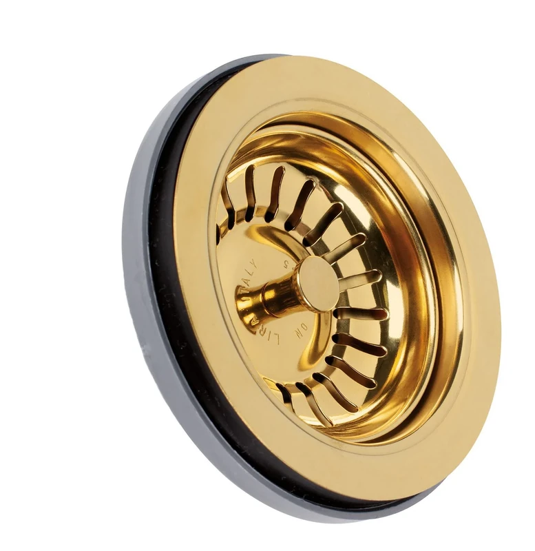 LIRA SPA 1745.440.GB Basketball Drain Fitting, Shiny Gold