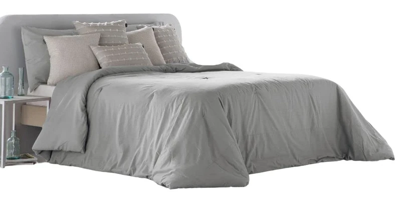 ANTILO TEXTIL Bouti Bali Cotton Extra Soft Bedspread 200 x 270 cm Grey - Image 1