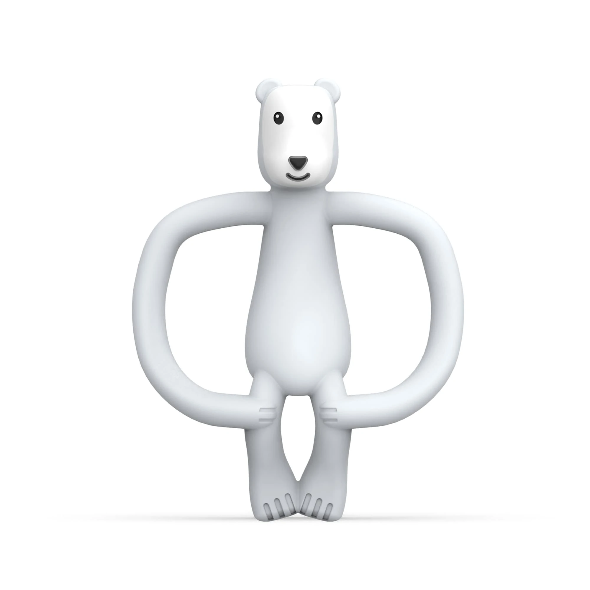 Matchstick Monkey, Antimicrobial Silicone Teether & Gel Applicator, Easy to Grip, BPA Free, 3 Months Old+, 11 cm, Pomelo Polar Bear