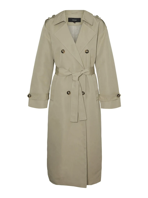 VERO MODA Women's Vmchloe long trench coat, Laurel Oak, L