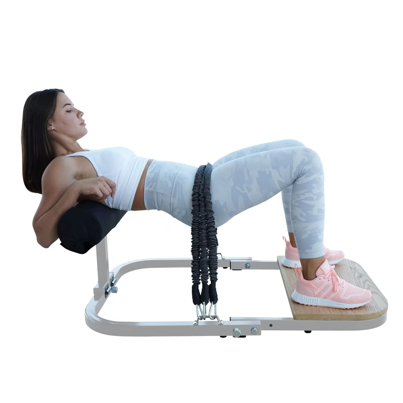 BootySprout Hip Thrust Machine for High Resistance Glute Training - Home Gym Workout - Comes with 45, 90, and 135 Lbs of Resistance - White