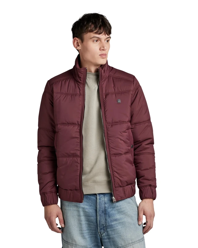 G-Star Men's Padded Quilted Jacket, Purple (vineyard wine D24721-D199-D303), XS