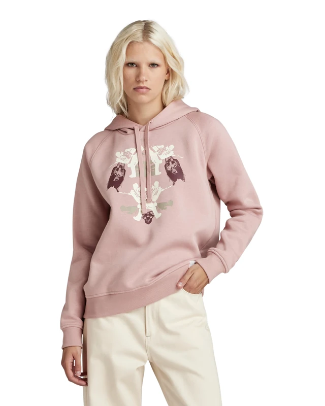 G-Star Women's Look Book Graphic Hoodie, Purple (lt berry mist D24670-A971-8147), S