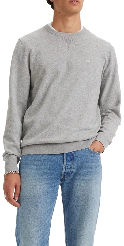 Levi's Men's Lightweight Hm Sweater Sweaters, Mid tone grey heathe, S