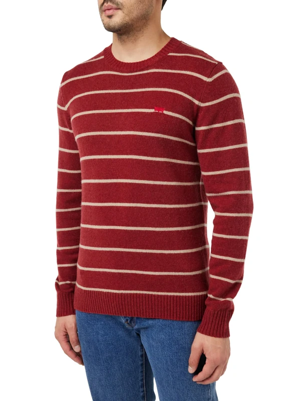 Levi's Men's Original Housemark Sweater Sweatshirt, Bookish Sundried Tomato, XS