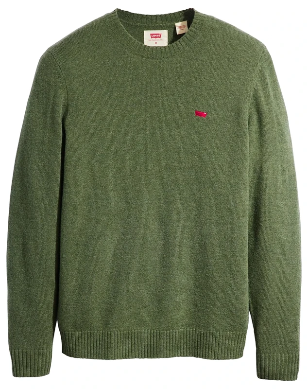 Levi's Men's Original Housemark Sweater Sweatshirt, Olive Heather, XS