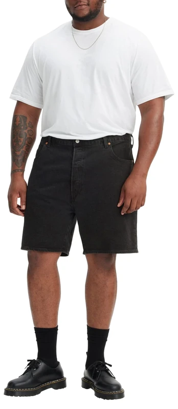 Levi's Men's 501 Original Shorts Big & Tall Denim Shorts, Black Accord Short, 34