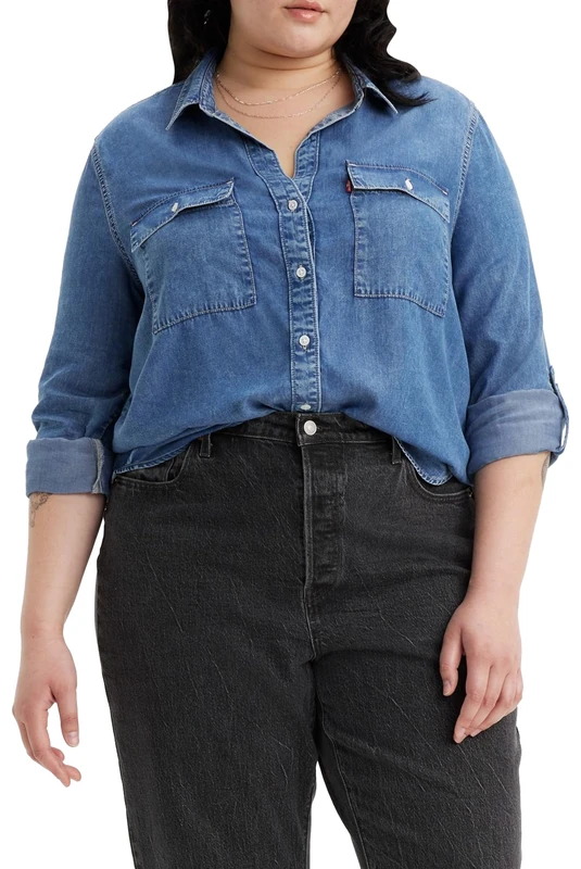 Levi's Women's Pl Doreen Utility Woven Shirts, in Patches 2, XXXXL