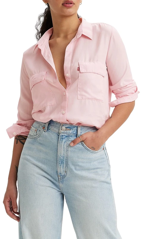 Levi's Women's Doreen Utility Shirt, Chalk Pink, L