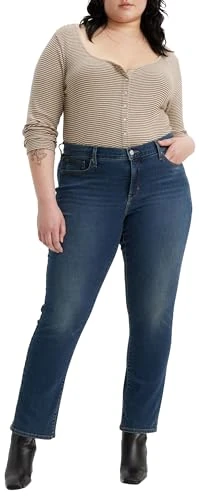 Levi's Women's Plus Size 314 Shaping Straight Jeans, Zealous Blue, 14 S