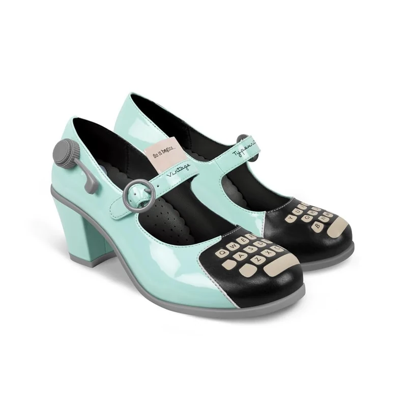 Hot Chocolate Design Chocolaticas Mid Heels Typewriter Women's Mary Jane Pump Multicoloured HCD 37