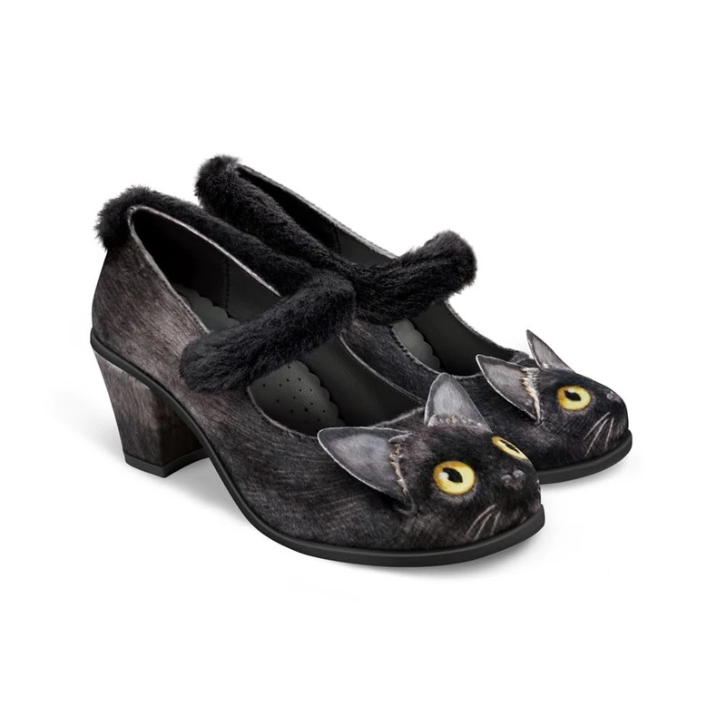 Hot Chocolate Design Chocolaticas Mid Heels Chat Noir Women's Mary Jane Pump Multicoloured HCD 37