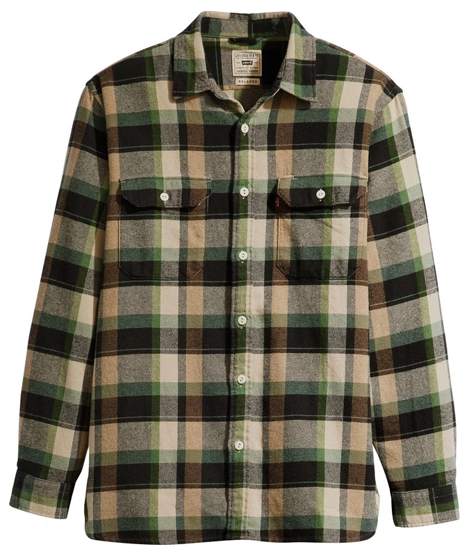 Levi's Men's Jackson Worker Shirt, Medina Plaid Meteorite, S