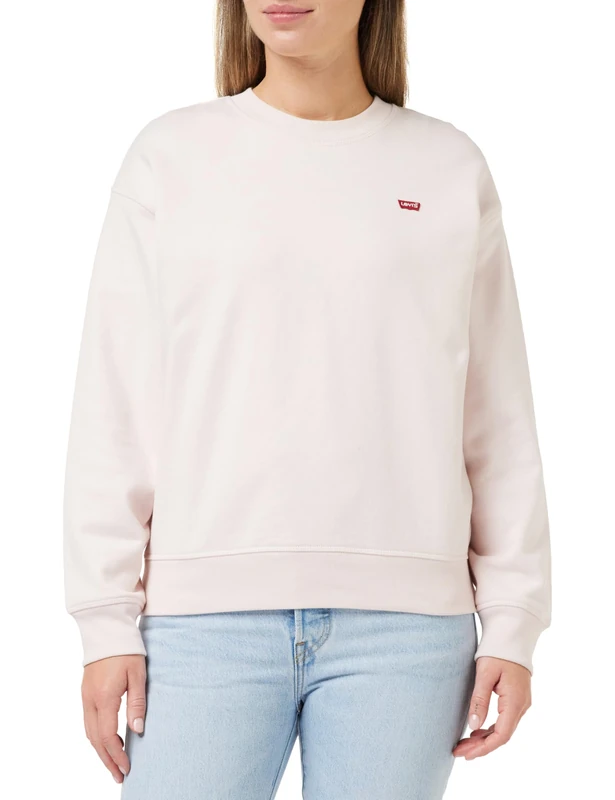 Levi's Women's Plus Size Standard Crew Sweatshirt, Mauve Chalk, 3XL