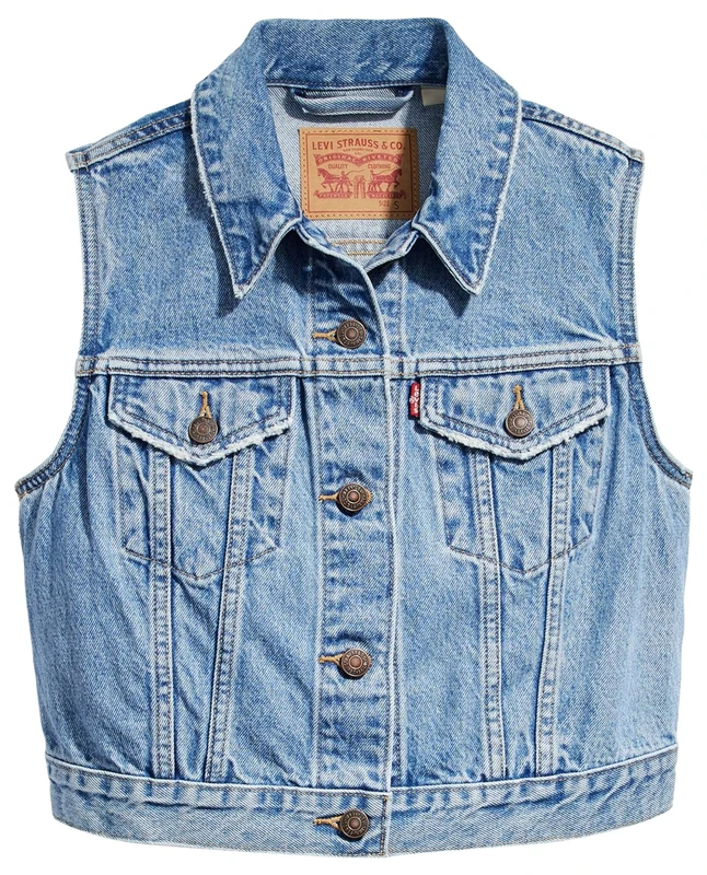 Levi's Women's Denim XS Vest with Waistband Unlined Truckers, Old Notes, L - Image 1