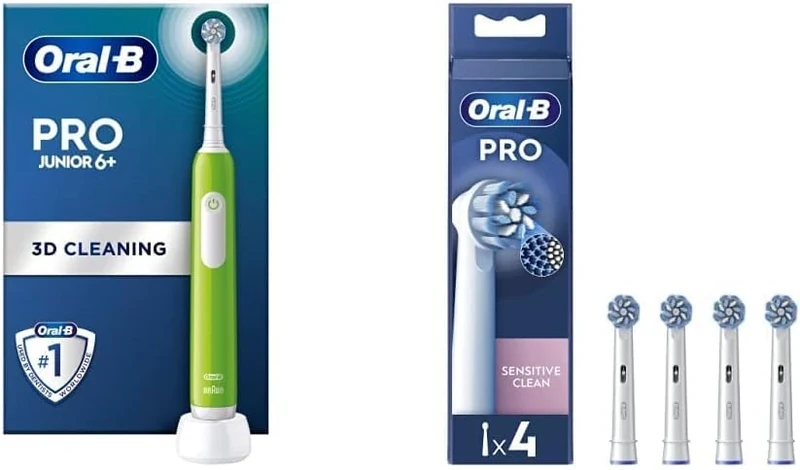 Oral-B Junior Green + Oral-B Sensi Clean 4ct